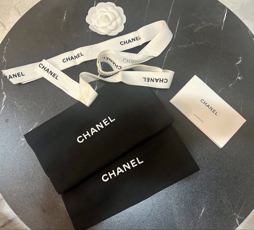 CLEARANCE: Chanel Dustbags (Category: Luxury Accessories) located in Manila. Submitted by luxurybrandsonly (Listing ID 1424003262, Image 1). Description: - Authentic Chanel accessories - Includes: - Two black dust bags (1 pair) - Perfect for storing Chanel items - Great for Chanel collectors.