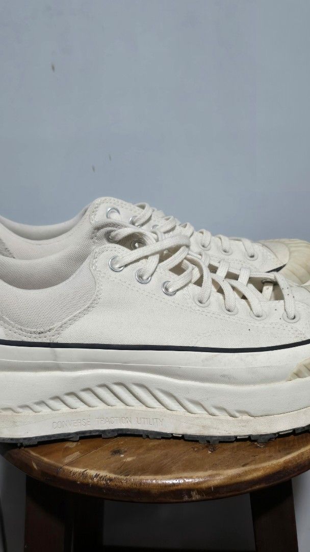 Converse Chuck Taylor CX White Sneakers (Category: Sneakers) located in Quezon City. Submitted by ayronjustin (Listing ID 1424051416, Image 2). Description: - White Converse Chuck Taylor CX sneakers - Thick, textured sole with black accents - Converse logo on insole - White laces - Classic Converse design - Canvas upper - with box - negotiable for sure buyers.
