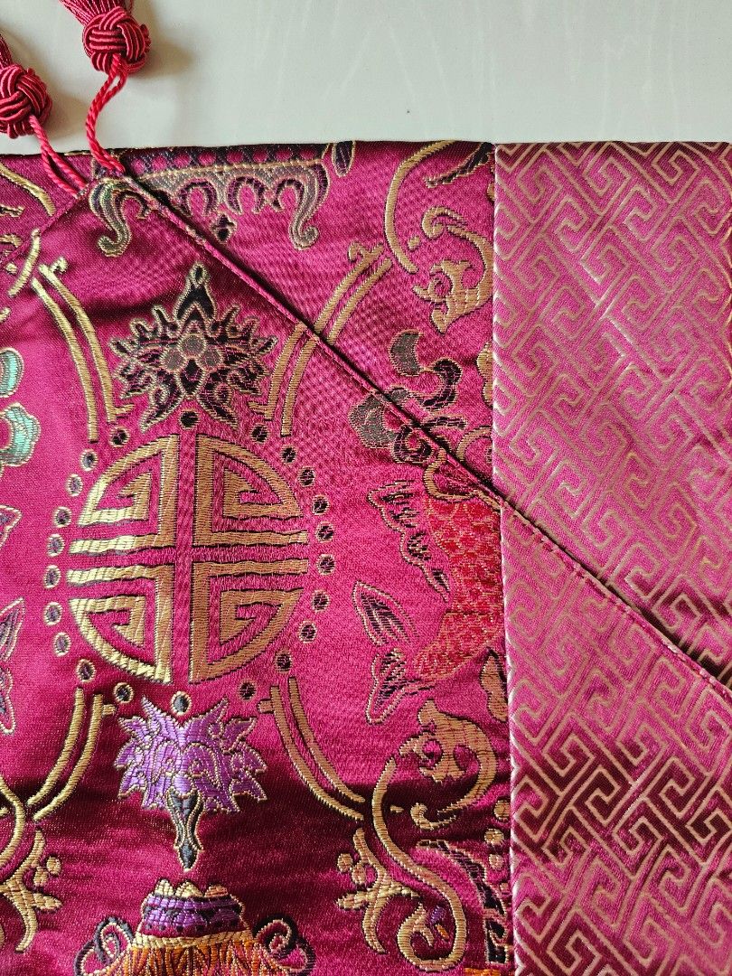 Embroidered Table Runner with Tassels (Category: Table Linen & Textiles) located in Quezon City. Submitted by the_l1ttlej0ys (Listing ID 1424058437, Image 3). Description: unused table runner with exquisite embroidery design length from tip to tip = 77" width = 12".