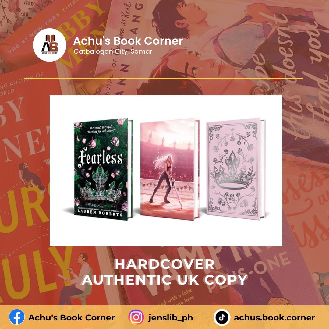 Fearless by Lauren Roberts - Hardcover (Category: Storybooks) located in Catbalogan. Submitted by achusbookcorner.ph (Listing ID 1424119561, Image 2). Description: - Authentic UK edition of "Fearless" by Lauren Roberts. - Hardcover - Price: ₱850.00 💌 Message us for the complete book condition details. 📌 Available unless stated SOLD. 🚚 MOD: J&T only 💳 MOP: GCash, GoTyme, Maribank, BPI 📦 Shipping fee will be shouldered by the buyer. Thank you 