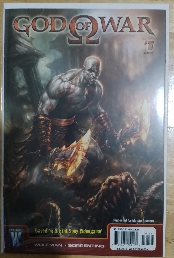 God of War Comic Book #1 (Category: Comics & Manga) located in Quezon City. Submitted by ernestamaru2 (Listing ID 1423999025, Image 1). Description: - God of War comic book issue #1 - Based on the hit Sony videogame - Features artwork of Kratos - Published by Wolfman and Sorrentino - Direct Sales.