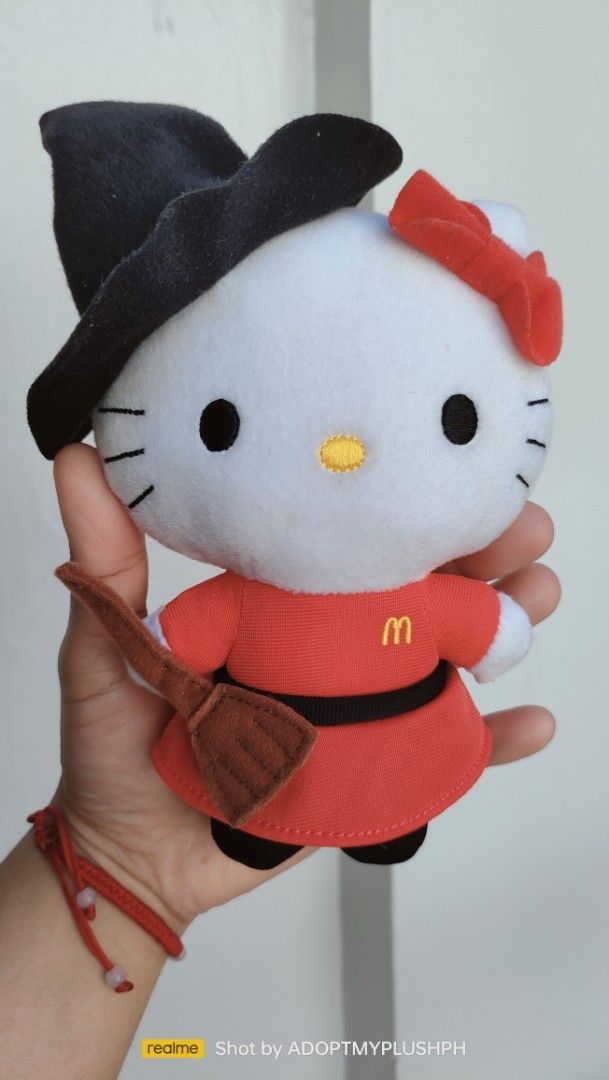 2012 McDo Hello Kitty Witch 24 Hour McDelivery Special Edition Plush (Category: Plushies & Soft Toys) located in Taguig. Submitted by adopt.my.plush.ph (Listing ID 1424100246, Image 2). Description: ‼️Last Price (LP) Posted Part of the McDonald's Kitty Fairy Tales Collection which also includes various Hello Kitty plush figures dressed as The Ugly Duckling, Little Red Riding Hood, The Frog Prince, Wizard of Oz *as is, WYSIWYG ‼️Photos have been u