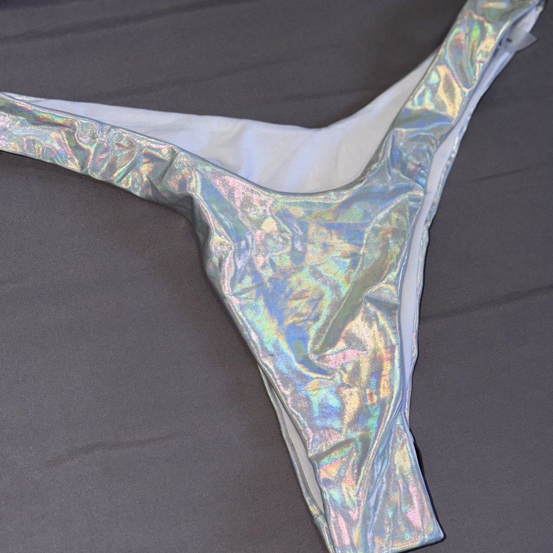 Holographic Silver Bikini Set (Category: Bikinis & Swimsuits) located in Balanga. Submitted by shopsabela (Listing ID 1423992840, Image 3). Description: ❗️details: - holographic bikini set - never used/worn ❗️mode of payment: maribank, bank transfer (BDO, unionbank) ❗️delivery: grab/lalamove/angkas (shipping fee shouldered by buyer.