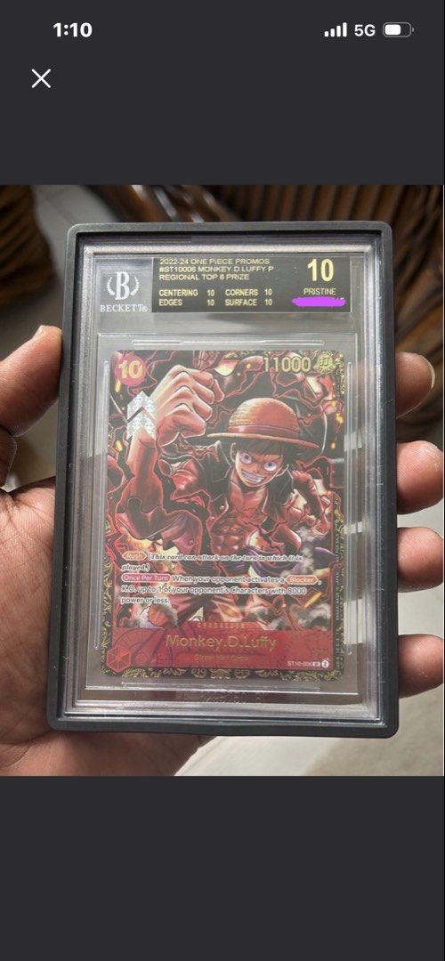 Luffy Top 8 Regionals Prize Black Label BGS 10 - One Piece