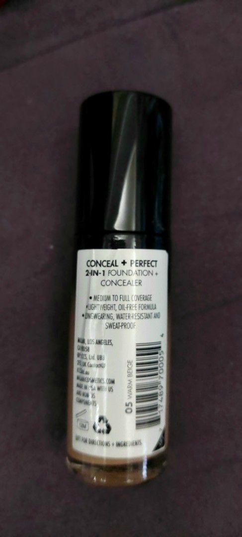 MILANI Conceal + Perfect 2-in-1 Foundation + Concealer - 💯Authentic! (Category: Makeup) located in Quezon City. Submitted by drkco (Listing ID 1424106894, Image 2). Description: 💯Authentic!! I cant recall when this was actually bought, hence selling low. Still looks and smells the same, though. SRP=p1200 Selling this at p335 (twice used) RFS: very perfecting! but unfortunately not my shade 😔 MILANI Conceal + Perfect 2-in-1 Foundation + Conceal