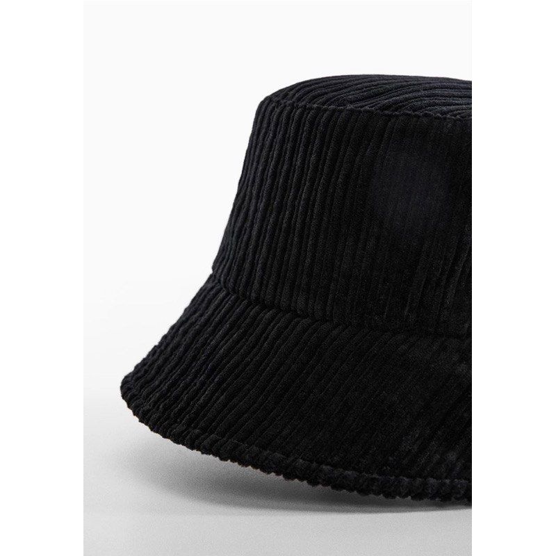 MNG Black Corduroy Bucket Hat (Category: Hats & Beanies) located in Tanauan. Submitted by kdcstro (Listing ID 1424019731, Image 3). Description: - Black corduroy bucket hat - Classic bucket hat design - Solid black color - Comfortable and fashionable.