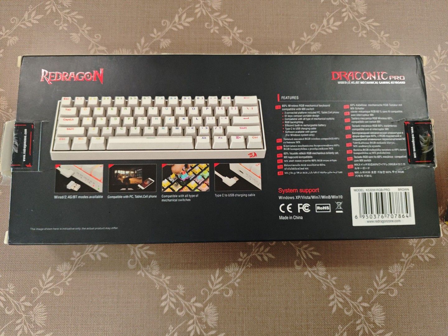 Redragon Draconic Pro 60% White Mechanical Keyboard469641320056770561