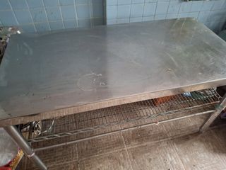 2-Tier Stainless Steel Low Work Table, Furniture & Home Living ...