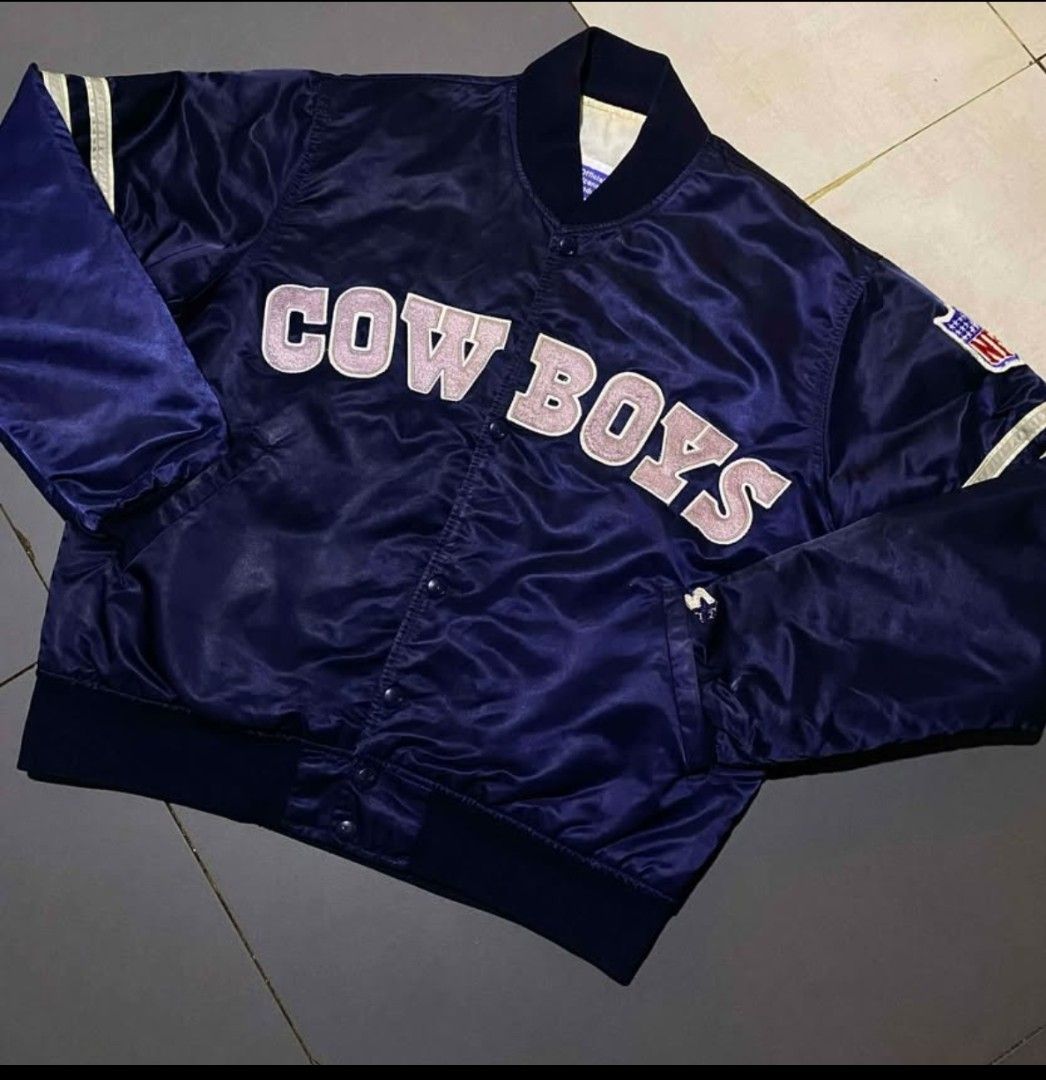 Starter NFL Dallas Cowboys Jacket (Category: Coats, Jackets and Outerwear) located in Caloocan City. Submitted by kuyamohope (Listing ID 1424116556, Image 1). Description: Vintage 90s Dallas Cowboys satin jacket by Starter made in USA Size 24x25 med on tag Very good condition 4500 (Issue check last pic).