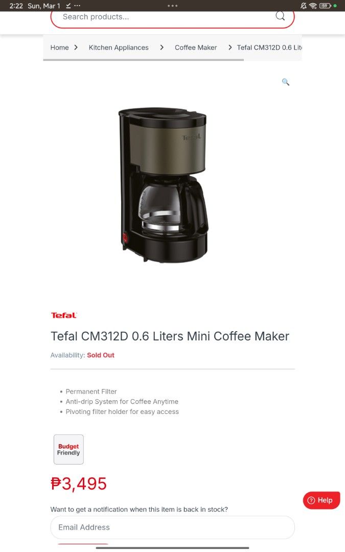 Tefal Color Touch Coffee Maker (Category: Coffee Machines & Makers) located in Quezon City. Submitted by jsphnrm (Listing ID 1424027706, Image 3). Description: - Brand new Tefal Color Touch coffee maker. - Modern design. - Features shown on the box. - Ideal for your kitchen..