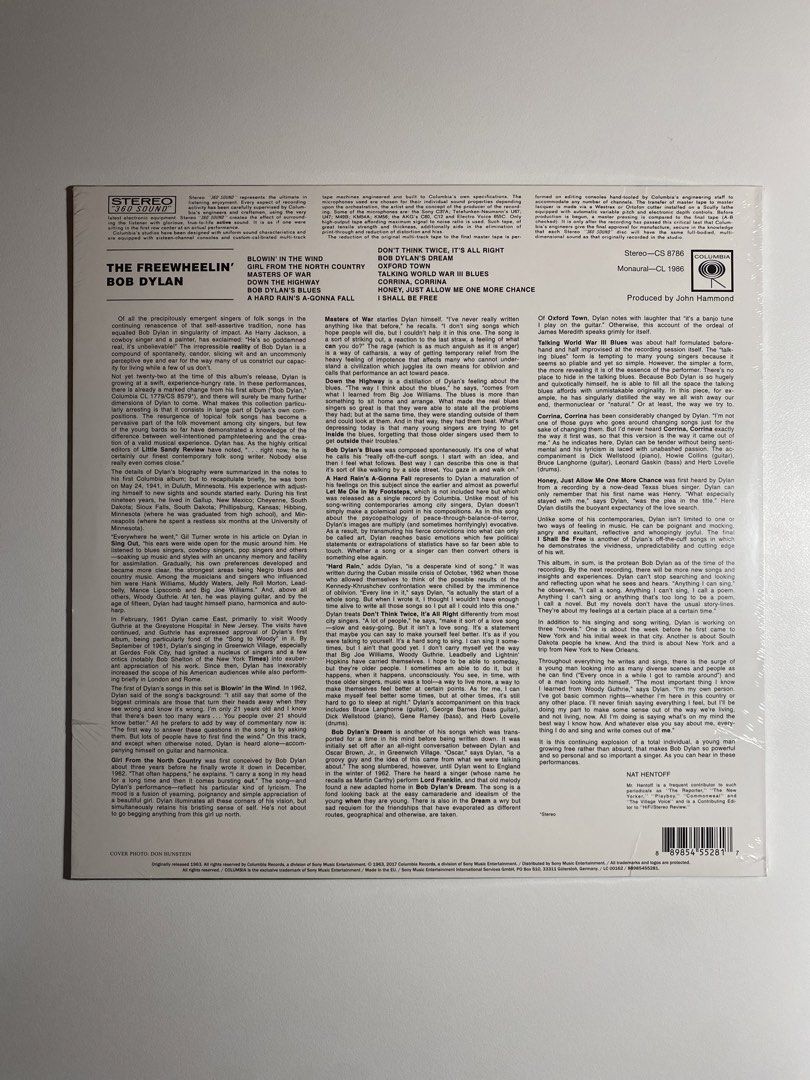 The Freewheelin’ Bob Dylan Vinyl Record (Category: Vinyls) located in Manila. Submitted by tokirecords.ph (Listing ID 1424005702, Image 2). Description: Follow on instagram- tokirecords.ph BOB DYLAN ALBUM: THE FREEWHEELIN’ Brandnew Sealed 180 Gram Vinyl Edition On Hand Item, ready to deliver Tracklist: A1 Blowin’ In The Wind A2 Girl From The North Country A3 Masters Of War A4 Down The Highway A5 Bob Dylan’s Blues A6 A Hard Rain’s A-Gonna Fall B1 