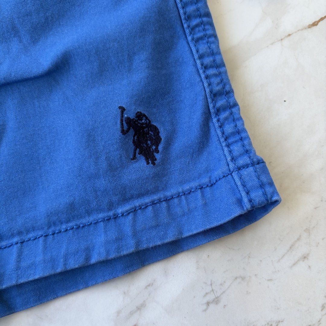U.S. Polo Assn. Blue Shorts (Category: Shorts) located in Bulacan. Submitted by speczone (Listing ID 1424140878, Image 2). Description: - U.S. Polo Assn. blue shorts - drawstring waist - w/ pockets - Comfortable and stylish - Minor issue: slight discoloration.