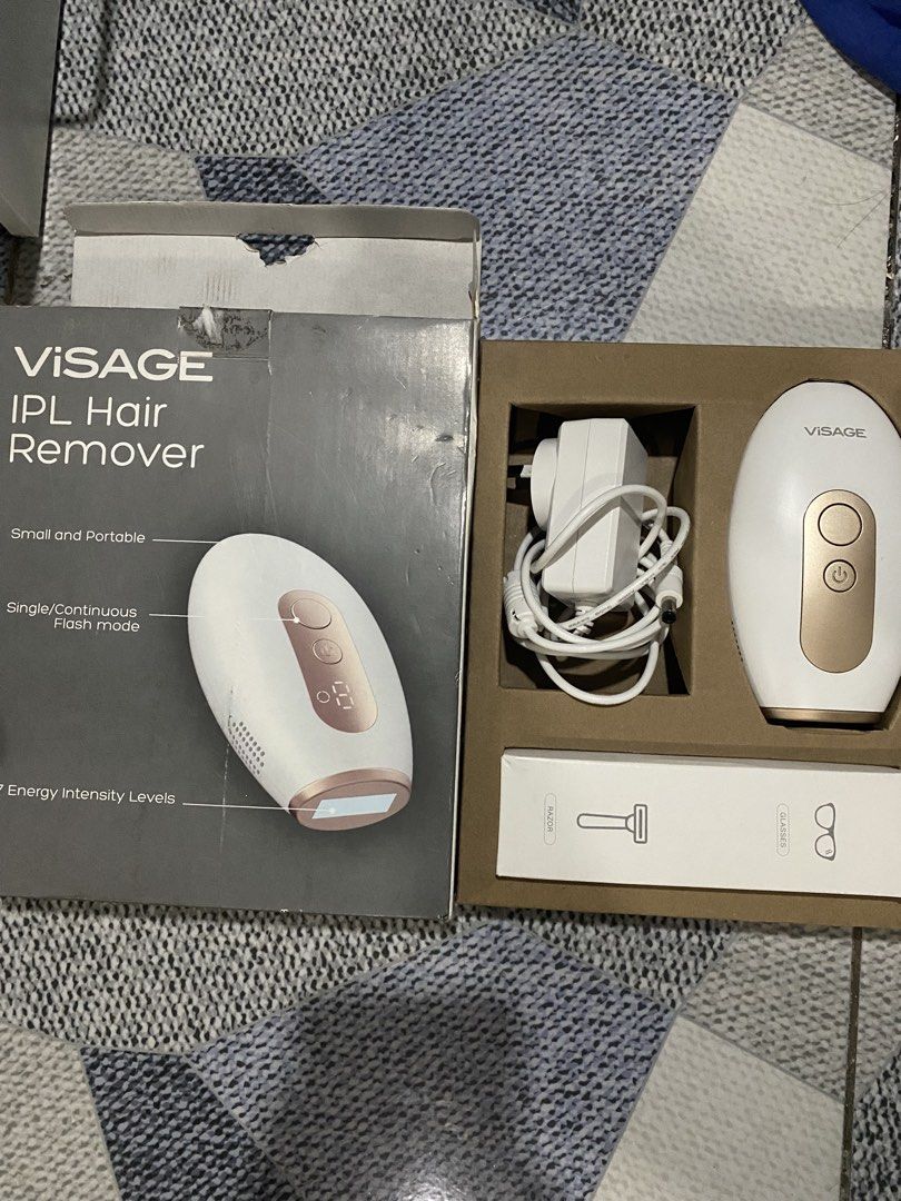 Visage IPL Hair Remover (Category: Hair Removal) located in Cavite. Submitted by kimdelacruuz (Listing ID 1424039871, Image 1). Description: - Visage IPL Hair Remover - Small and portable design - Single/continuous flash modes - 7 energy intensity levels - Includes device, power adapter, and accessories - I already have one, so this is extra.