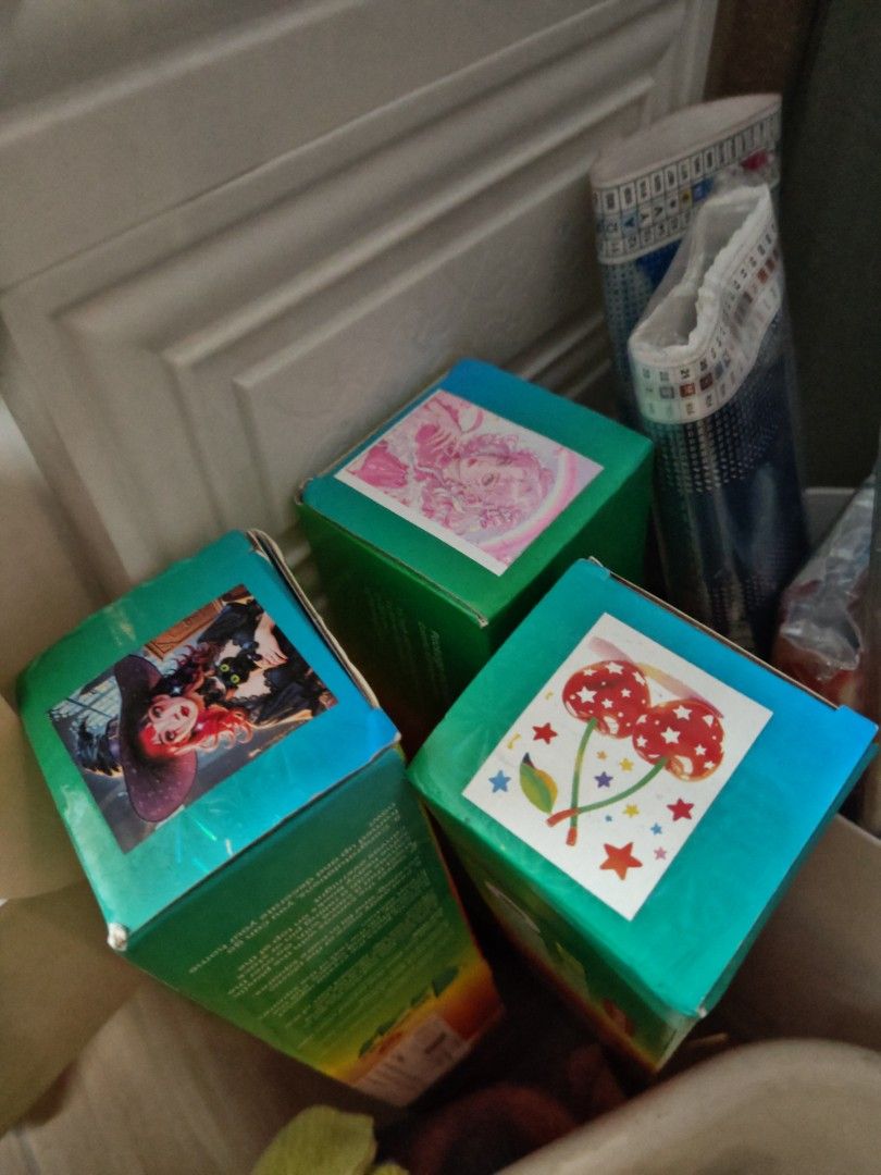 WoWo Diamond Art Kit (Category: Art & Prints) located in Manila. Submitted by fromangee (Listing ID 1424130255, Image 1). Description: Wowo Diamond painting kits 3 sets sold as bundle resin with special diamonds can send more pictures :D rfs: no more time for diamond art :( .