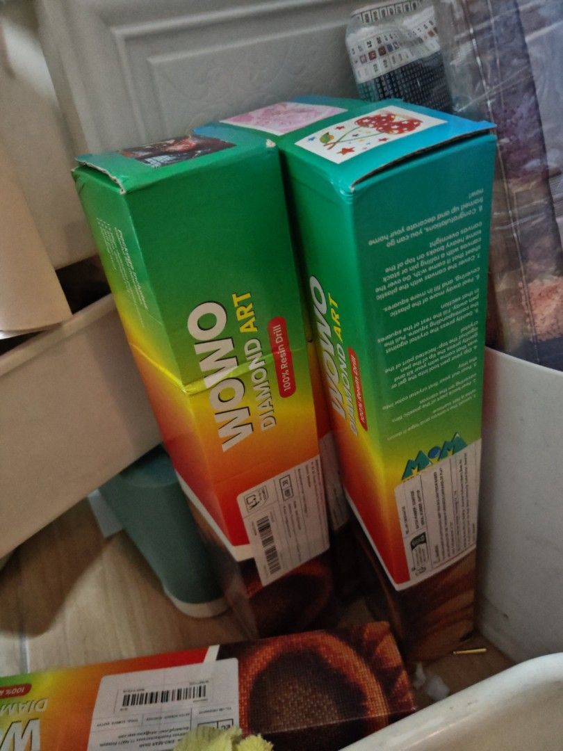 WoWo Diamond Art Kit (Category: Art & Prints) located in Manila. Submitted by fromangee (Listing ID 1424130255, Image 2). Description: Wowo Diamond painting kits 3 sets sold as bundle resin with special diamonds can send more pictures :D rfs: no more time for diamond art :( .