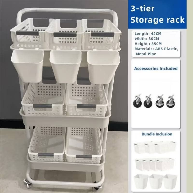 3-Tier Storage Rack with Baskets (Category: Storage Boxes & Baskets) located in Manila. Submitted by redonline (Listing ID 1425639151, Image 1). Description: 3 Tier Storage Cart ₱1150 ON HAND BRAND NEW Mode of Payment: Gcash,COD Same day delivery + Delivery Fee .