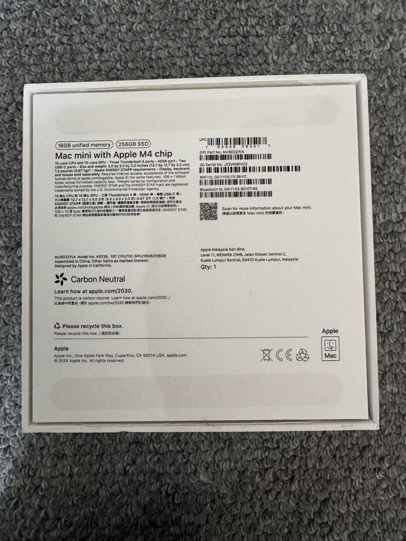 Apple Mac Mini M4 Chip 16GB 256SSD, 電腦＆科技, 桌上電腦 - Carousell