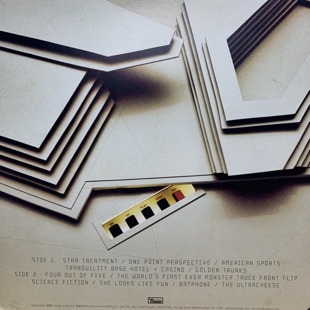 Arctic Monkeys - Tranquility Base Hotel and Casino (Category: Vinyls) located in Rizal. Submitted by ruffdem0records (Listing ID 1425774447, Image 3). Description: 2LP Gatefold with innersleeves Condition: VG+, plays all the way through.