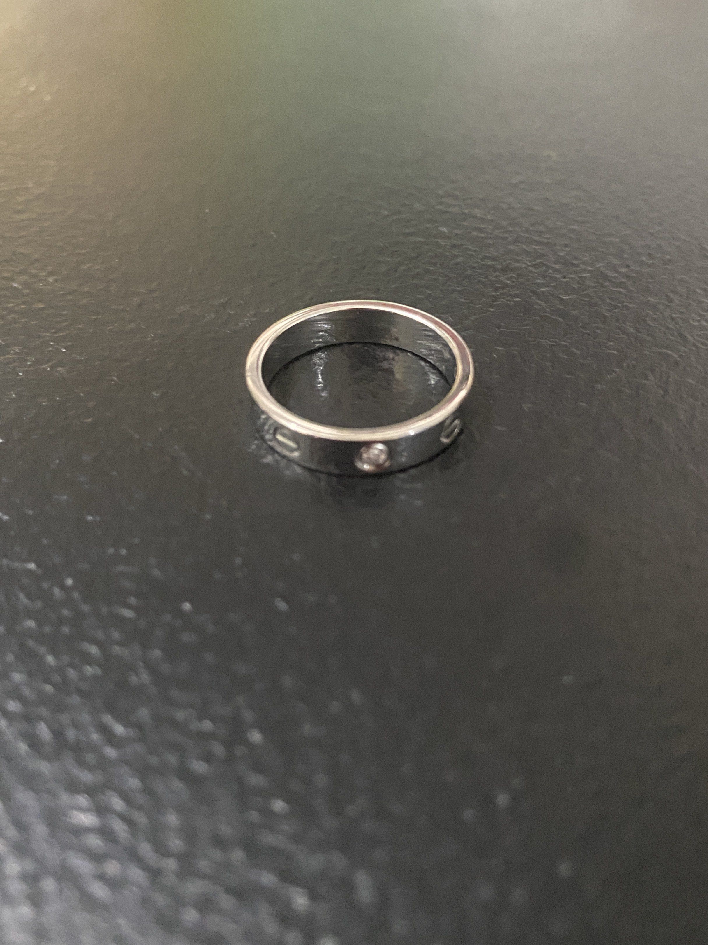 Auth Cartier Love ring, 1 diamond WG (Category: Rings) located in Quezon. Submitted by queenlux15 (Listing ID 1425654890, Image 3). Description: Authentic💯 CARTIER LOVE RING Diamond White gold Size 51 Cleaned at cartier GB Ring only with provided box Last price posted .