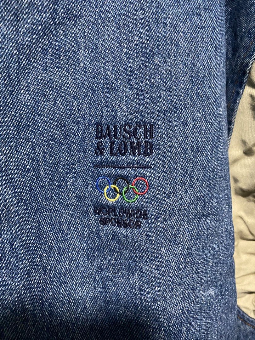 Bausch & Lomb Olympic Sponsor Denim Jacket (Category: Coats, Jackets and Outerwear) located in Quezon City. Submitted by jechicami (Listing ID 1425762643, Image 2). Description: Got this from my aunt’s pile of old clothes. Negotiable.