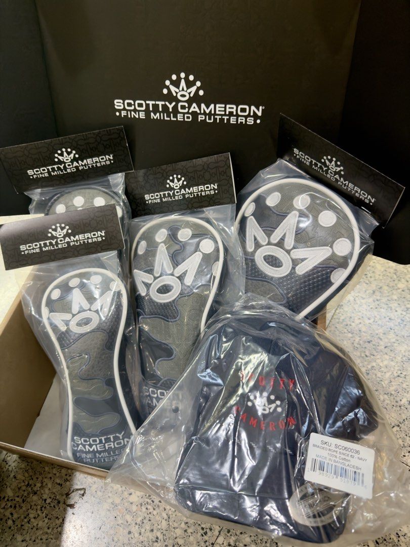 Bnew Scotty Cameron head covers (Category: Golf) located in Del Monte. Submitted by richard.o.yu (Listing ID 1425788720, Image 1). Description: All bnew!!! Rare Scotty Cameron collector’s item driver, wood, hybrid head covers. Limited to 50 sets only in the world. P74,999 with FREE cap! Pls follow our FB page & IG: Birdie Clubs. Thank you! 🙏🏻 .