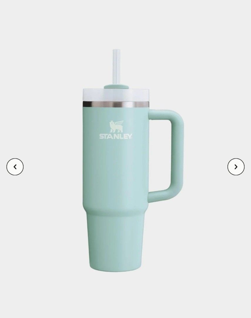 Brand New Stanley Quencher H2.0 FlowState Tumbler - Seafoam (Category: Water Bottles & Tumblers) located in Singapore. Submitted by buyandselllikebill (Listing ID 1425676569, Image 2). Description: Brand new Stanley Quencher H2.0 FlowState Tumbler in Seafoam blue. Comes with a straw and handle for easy carrying. Keeps drinks cold for 9 hours and iced for 40 hours. Perfect for staying hydrated on the go!.