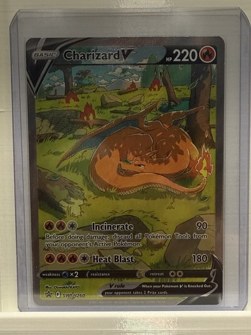 Charizard V SWSH260 Black Star Promo English Pokemon Card Sleeping Zard ...