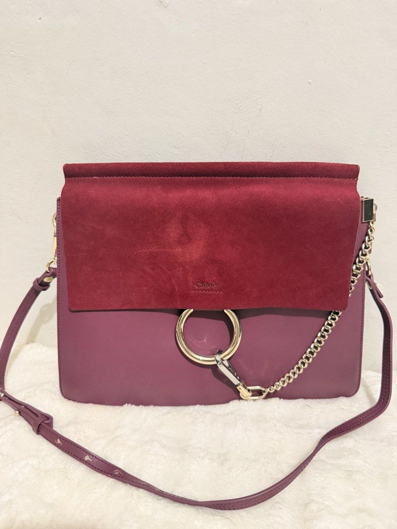 Chloe Faye Medium (Category: Luxury Bags & Wallets) located in Manila. Submitted by buy.that.bag (Listing ID 1425670447, Image 1). Description: Guaranteed Authentic shoulder bag in burgundy suede and leather Bag only VGUC MOP: BDO/ BPI/Gcash Shipping c/o buyer PIOG .