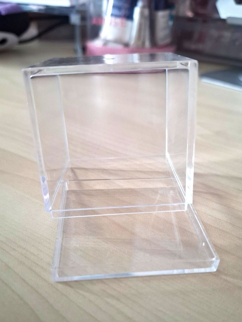 Clear Acrylic Display Box 5cm (Category: Storage Boxes & Baskets) located in Quezon City. Submitted by an.marie (Listing ID 1425756271, Image 1). Description: Durable and strong acrylic plastic display box. Features a tightly fitted seam for high transparency. Easy to care for and clean. The box is designed to protect and showcase items. It is not easily damaged. Perfect for displaying small items or collectibles..