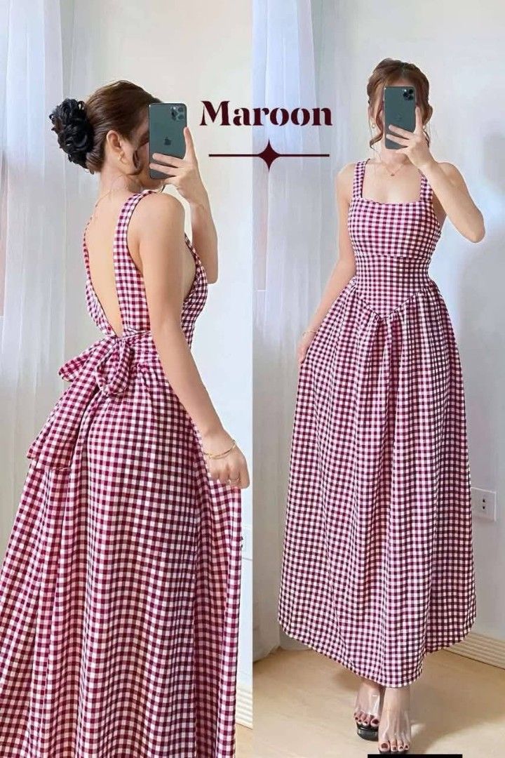 DENISE PADDED MAXI DRESS (Category: Dresses) located in Cainta. Submitted by agirlnamedkatkatII (Listing ID 1425701966, Image 2). Description: DENISE PADDED MAXI DRESS P290.00 FREESIZE CAN FIT FROM SMALL-SEMI LARGE FABRIC: SOFT GINGHAM CREPE FABRIC NOTE: PLEASE PROVIDE 2ND AND 3RD COLOR OPTIONS.