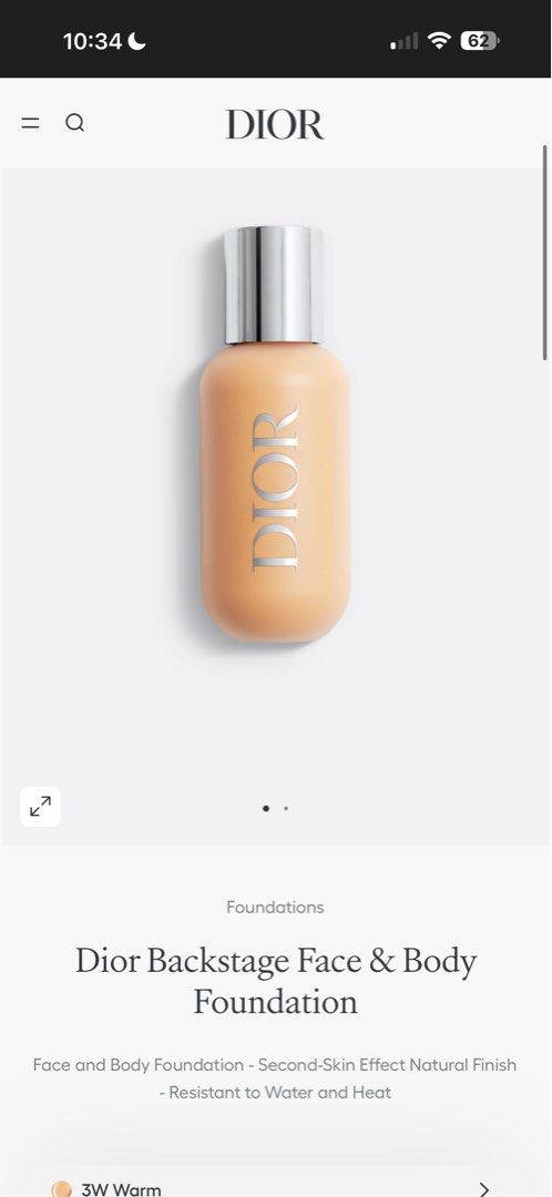 Dior Backstage Face & Body Foundation 3W - Warm (Category: Makeup) located in Manila. Submitted by aprilcutie29 (Listing ID 1425646803, Image 3). Description: Dior Backstage Face & Body Foundation 3W - Warm Brand New Original from France Orig price 3,300 , Selling for 2,000.
