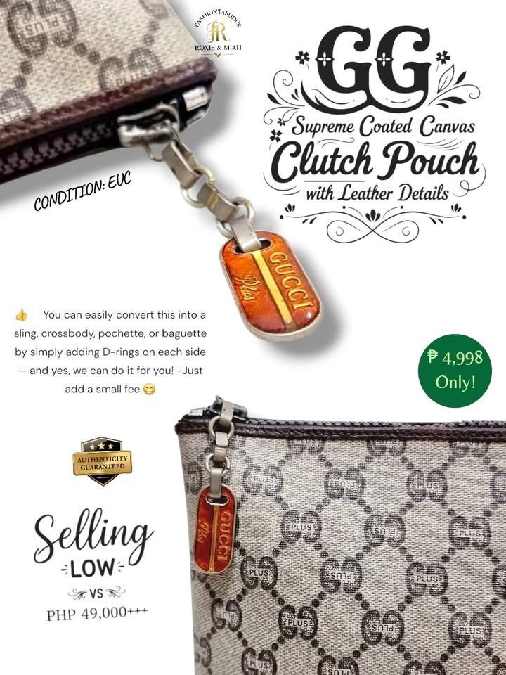 Gucci GG Supreme Coated Canvas Multi-Purpose (Category: Luxury Bags & Wallets) located in Mandaluyong City. Submitted by luxprelovedbagsparadise (Listing ID 1425659667, Image 3). Description: ₱4,998 Only (Compare at ₱42,400+) + SF ✨ Includes Replacement Dust Bag 💯 Gucci GG Supreme Coated Canvas Multi-Purpose Clutch / Purse / Pouch Elevate your everyday look with this timeless Gucci piece crafted from the iconic GG Supreme coated canvas. Stylish,