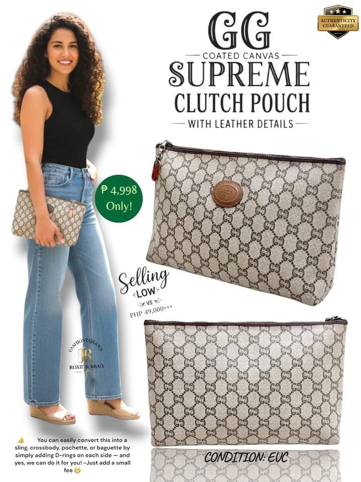 Gucci GG Supreme Coated Canvas Multi-Purpose (Category: Luxury Bags & Wallets) located in Mandaluyong City. Submitted by luxprelovedbagsparadise (Listing ID 1425659667, Image 2). Description: ₱4,998 Only (Compare at ₱42,400+) + SF ✨ Includes Replacement Dust Bag 💯 Gucci GG Supreme Coated Canvas Multi-Purpose Clutch / Purse / Pouch Elevate your everyday look with this timeless Gucci piece crafted from the iconic GG Supreme coated canvas. Stylish,