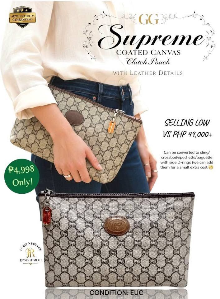 Gucci GG Supreme Coated Canvas Multi-Purpose (Category: Luxury Bags & Wallets) located in Mandaluyong City. Submitted by luxprelovedbagsparadise (Listing ID 1425659667, Image 1). Description: ₱4,998 Only (Compare at ₱42,400+) + SF ✨ Includes Replacement Dust Bag 💯 Gucci GG Supreme Coated Canvas Multi-Purpose Clutch / Purse / Pouch Elevate your everyday look with this timeless Gucci piece crafted from the iconic GG Supreme coated canvas. Stylish,