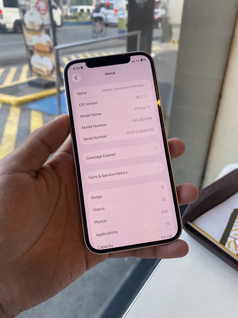 iPhone 12 For Sale! (Category: iPhone 12 Series) located in Las Pinas. Submitted by wxtermelonsugxr (Listing ID 1425746201, Image 3). Description: FOR SALE OR SWAP SA LOWER UNIT PLUS CASH iPhone 12 64 GB w/ Original Box ₱9,999.00 •No performance issues •76% Battery Health •Smart locked •Working Face ID and Truetone •99% Smooth •Walang gasgas sa screen and backglass •Pwede pa sa maselan Issue: •isang dent and isang gasgas lang sa frame Inclusion: 