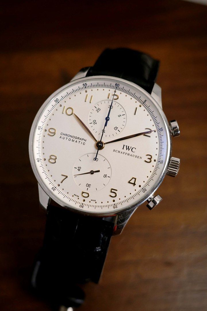 IWC Portugieser Chronograph White Dial (Category: Luxury Watches) located in Manila. Submitted by saucejj (Listing ID 1425723006, Image 2). Description: 41mm Recently Serviced Still clean With box (damaged), manual, card Serious inquiries only please. .