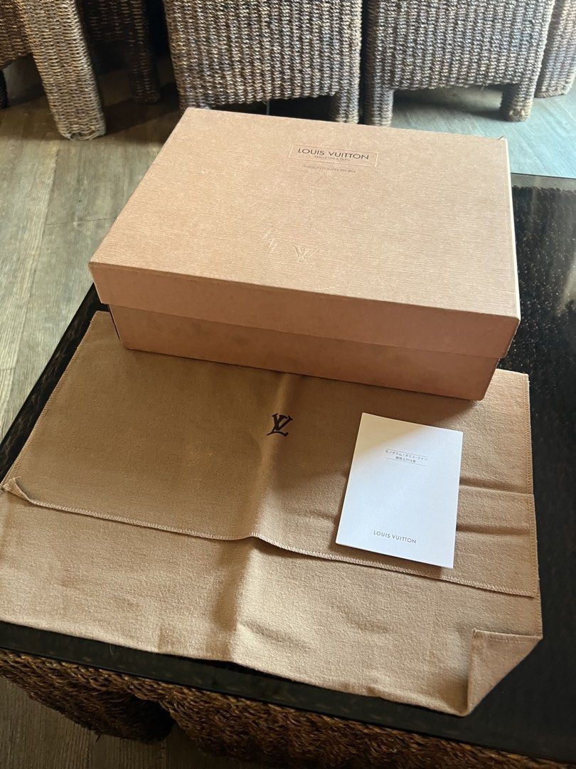Louis Vuitton Box with Dust Bag (Category: Luxury Bags & Wallets) located in Manila. Submitted by murafinds26 (Listing ID 1425820909, Image 2). Description: Authentic Louis Vuitton box with dust bag and care booklet. The box features the Louis Vuitton logo and branding. The dust bag also has the Louis Vuitton logo. Includes the original box and care booklet. Perfect for storing your luxury items..