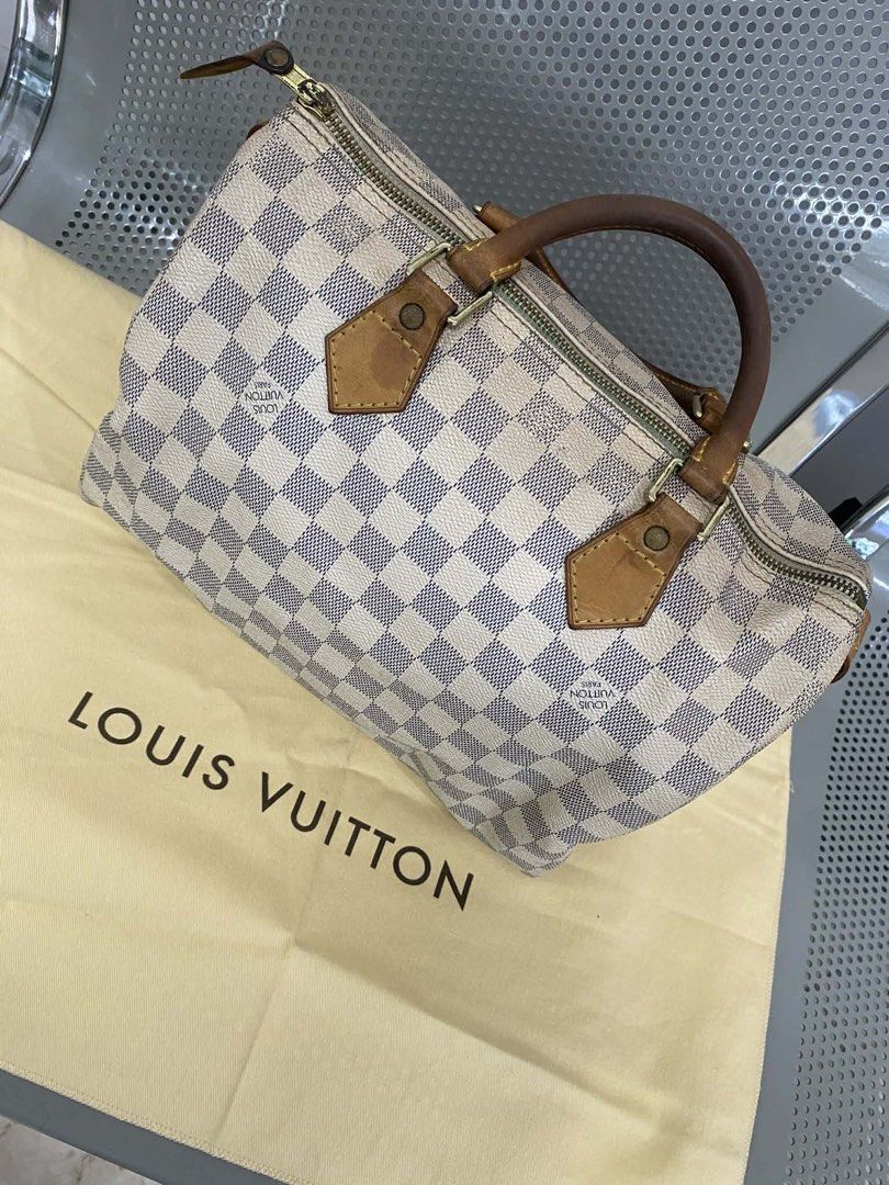Louis Vuitton Damier Azur Speedy 30 (Category: Luxury Bags & Wallets) located in Mandaluyong City. Submitted by noi_pena (Listing ID 1425668102, Image 1). Description: LV Damier Canvas Azur Speesy 30.