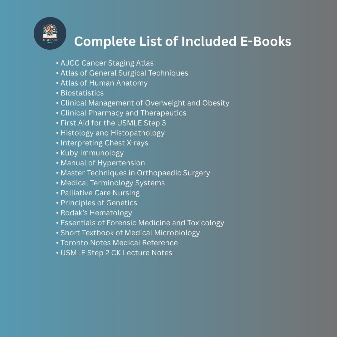 Medical Technology Course Collection E-Books (Category: Textbooks) located in Manila. Submitted by academic_966 (Listing ID 1425801137, Image 2). Description: Medical Technology Course Collection E-Books (Complete Digital Library) Product Description The Medical Technology Course Collection E-Books is a comprehensive digital library created for Medical Technology students, Medical Laboratory Science students, and healthcare professionals. This co
