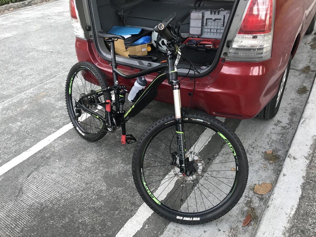 Merida One Twenty Trail Bike (Category: Bicycles) located in Manila. Submitted by chasehusay (Listing ID 1425742977, Image 2). Description: Recently serviced. Fork: Suntour Aion 160 mm travel Rear Shock: Epixon 140 mm travel Deore XT Shifters Deore Brake Levers Tektro Quad Piston Front Brake Shimano Two Piston Rear Brakes Shimano SLX Cranks.
