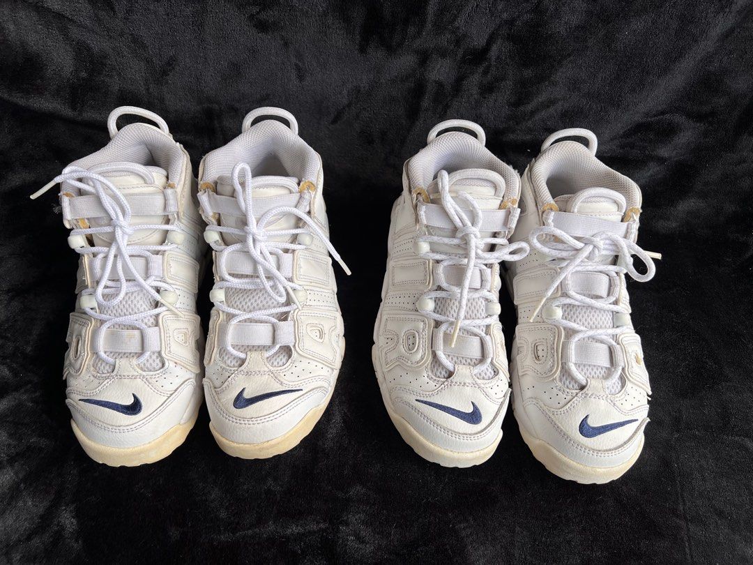 Nike Air More Uptempo White Navy (Category: Sneakers) located in Marikina City. Submitted by 1stuffshop (Listing ID 1425669372, Image 1). Description: Set 4Y and 4.5Y.
