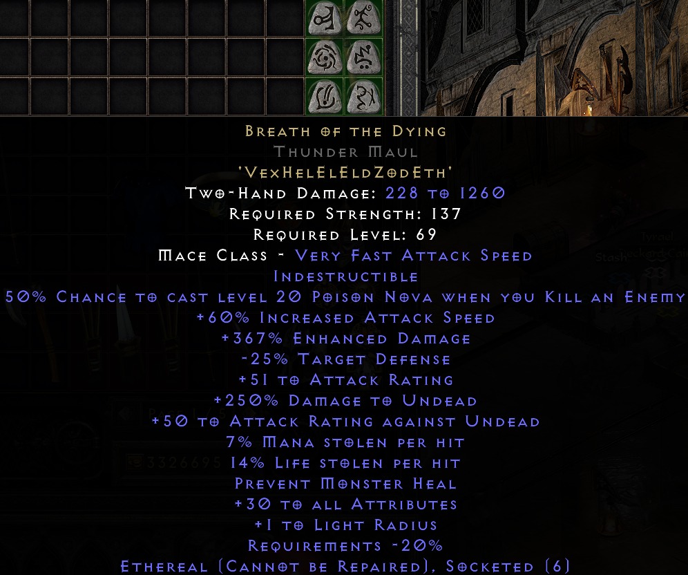 (Non-Ladder) Good Ethereal EBOTD Thunder Maul for Warlock Echoing ...