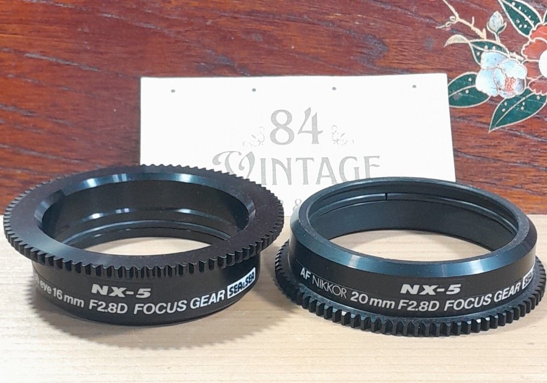 NX-5 AF Nikkor Focus Gear Set (Category: Lens & Kits) located in Las Pinas. Submitted by 84vintage (Listing ID 1425688160, Image 1). Description: Listing includes two NX-5 focus gears. One is for a 16mm F2.8D fish eye lens, and the other is for a 20mm F2.8D lens. Actual photos posted. Please examine them carefully as they are part of the description. --📌 MUST READ Before Dealing with us 📌-- ⚠️Price is posted. No lowballs please. ⚠️Vintage items