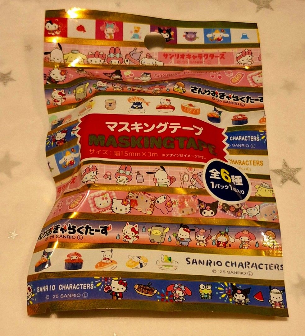 Sanrio Blind Pack Washi Tape Set (Category: Craft Supplies & Tools) located in Los Banos. Submitted by jelliepuddingg (Listing ID 1425636111, Image 1). Description: ☆ available qty: 3 pcs ☆ possible design sa packaging.