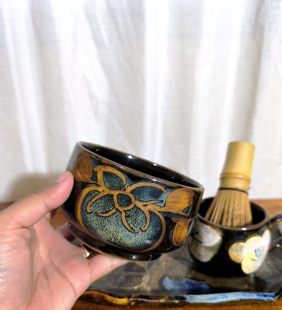 Stoneware Chawan (Category: Coffee & Tea Tableware) located in Pangil. Submitted by kopee_matcha (Listing ID 1425785025, Image 2). Description: Stoneware Chawan and Chasen Mug Sold as set *Stoneware Tray is not included Size: Bowl D 4.1 x H 2.9 Cup : D2.9" x H 2.4 Price : 350 Mine /M Chasen/Chasen Holder not included *Strickly 2 days reservation only *Payment must be completed within 48 hours. If unpaid, your order will be automatically forfeited