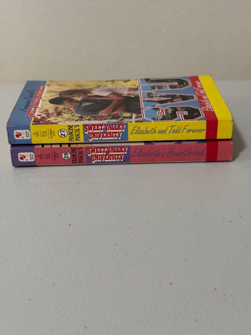 TAKE ALL- Sweet Valley University books nos. 27 & 28 (Category: Storybooks) located in Quezon City. Submitted by ckllim (Listing ID 1425649730, Image 2). Description: In good condition Tanned pages due to storage.