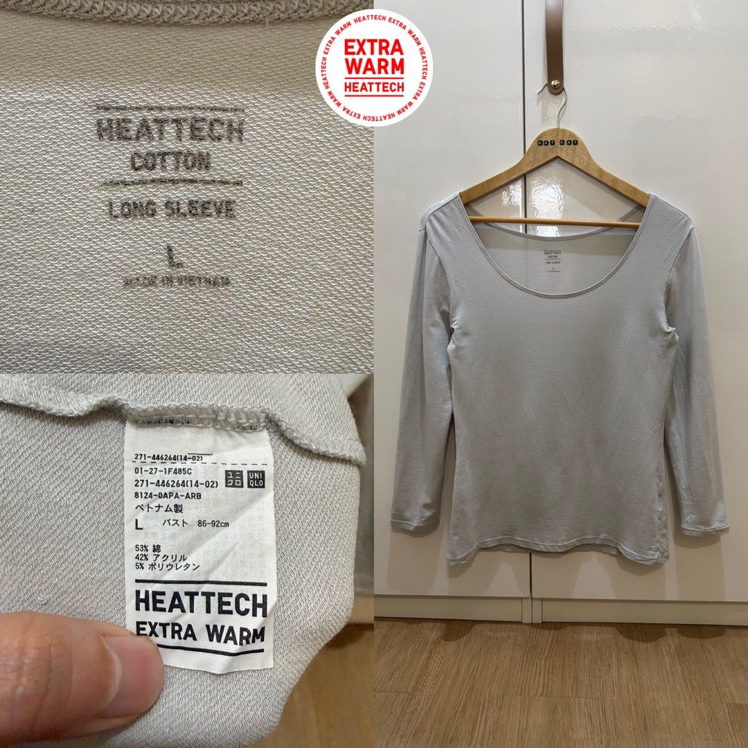 W Uniqlo heattech cotton extra warm 01808 (Category: Longsleeves) located in Paranaque City. Submitted by kkattspreloved2 (Listing ID 1425758480, Image 1). Description: Large in tag Color light gray Minimal signs of usage ❗️Items are already washed and ready to wear ❗️Mixed of personal preloved items and personal handpicked ❗️Limit your Expectations based on the price of the items that you are buying ❗️Reservation for paid items only ❗️Payment fi