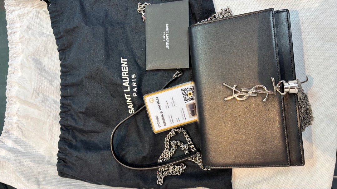 YSL KATE TASSEL SMALL BLACK SMOOTH LEATHER BAG (Category: Luxury Bags & Wallets) located in Manila. Submitted by luxemax_09 (Listing ID 1425717237, Image 3). Description: .