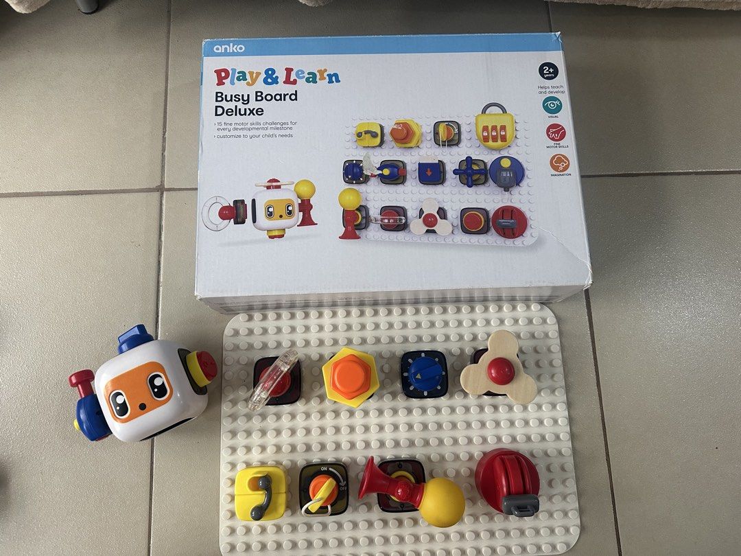 Anko busy board deluxe complete with box (Category: Educational & Learning Toys) located in Makati City. Submitted by janelaflores (Listing ID 1425891072, Image 1). Description: .