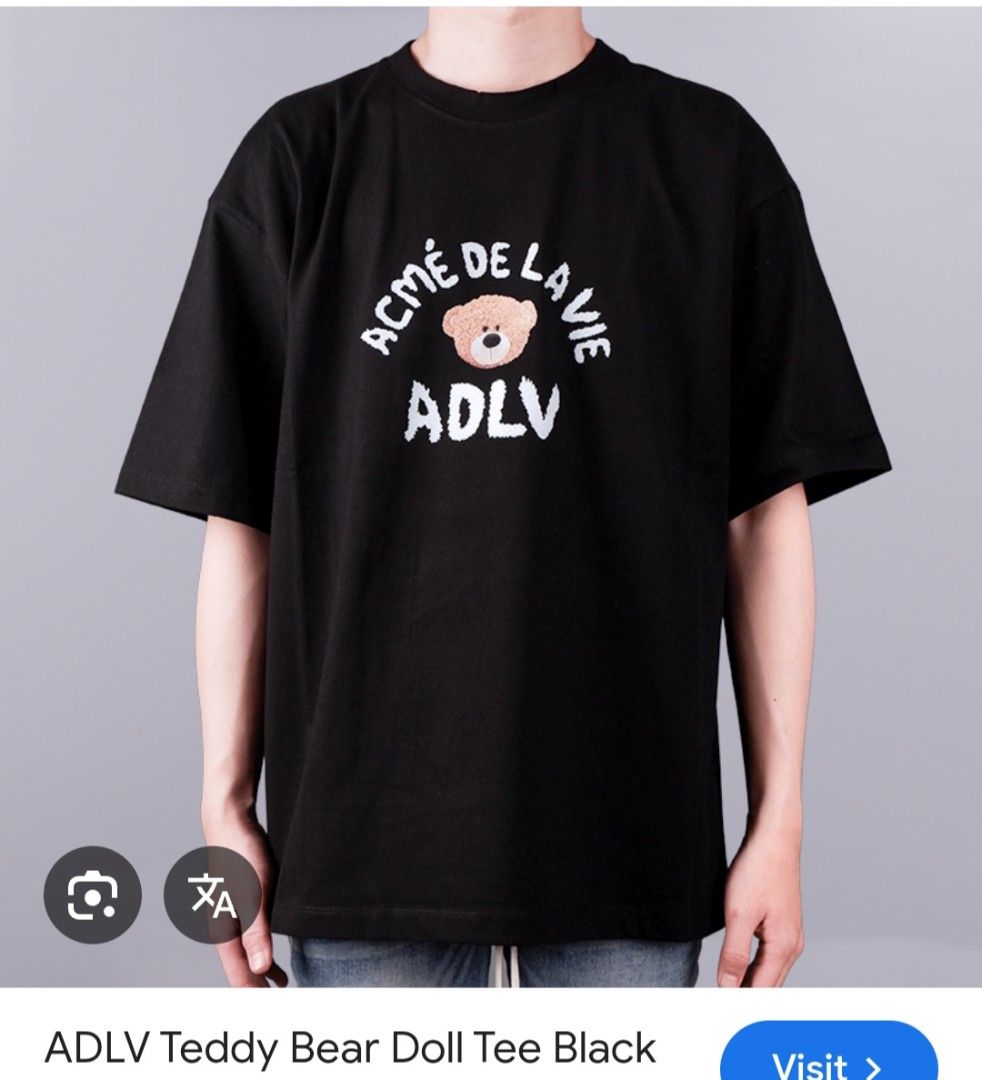 AUTHENTIC ADLV Teddy Bear Doll Tee Black (Category: Luxury Apparel) located in Manila. Submitted by bvnnie (Listing ID 1425961812, Image 2). Description: Actual size using inches Armpit to Armpit 21.5 Lenght 28.5 fittings Large Excellent Condition, Issue: Message if you have any other question about sizing. We do shipping nation wide I'm also open for video call so that you can see the item you 're interested to buy. Courier, DHL, JNT, LBC Mode o